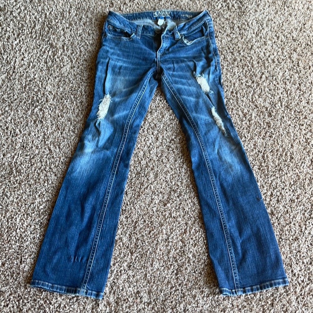 Runway Refugee Bootcut Ripped Jeans